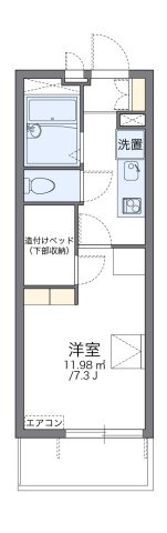 レオパレスクイーンハイツ小山の間取り