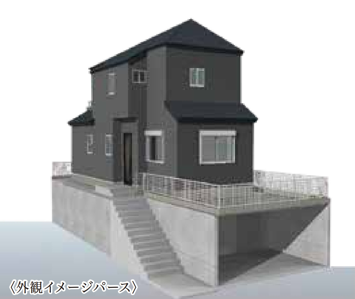 横浜市戸塚区秋葉町 中古戸建て【仲介手数料無料】の外観パース