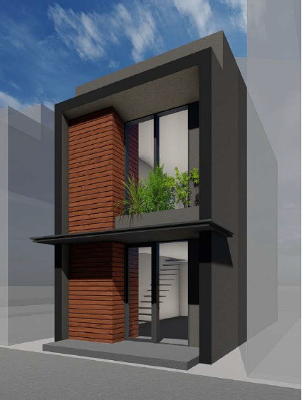 豊中市中桜塚３丁目の店舗事務所の外観パース