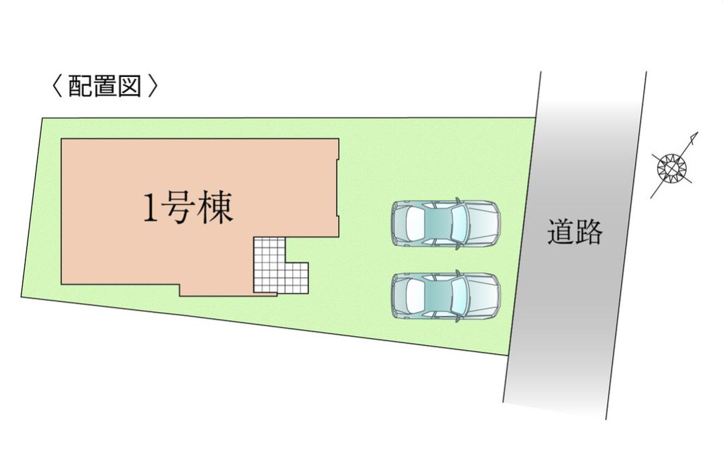 蓮田市馬込11期の区画図|前面公道は約4.0m。交通量が少なく落ち着いた環境で、並列2台の駐車もスムーズです 。150㎡超のゆとりある敷地が、家族のプライバシーと開放感ある暮らしの両立を蓮田の地で実現します。