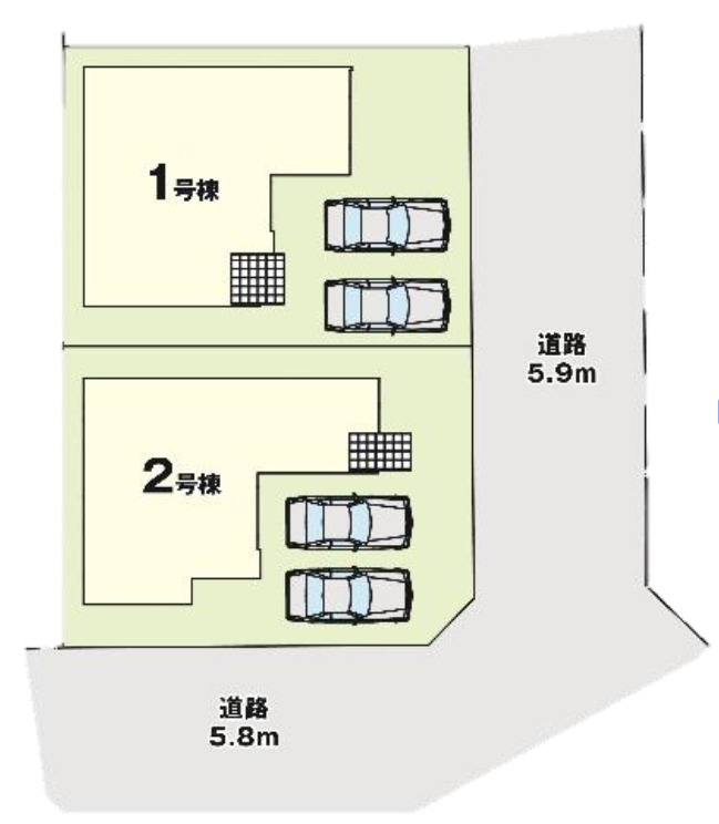 LIGAREーリガーレ　八幡東区中畑2期2号棟の区画図|2号棟です