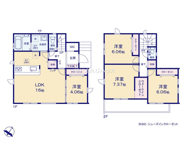 上尾市上　31期　新築一戸建て　01の間取り|【全2棟・1号棟】上尾市上　31期　新築一戸建て　01・4LDK・土地面積135.08m2・建物面積97.70m2