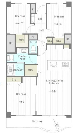 【間取り】 | 稲毛サンハイツ