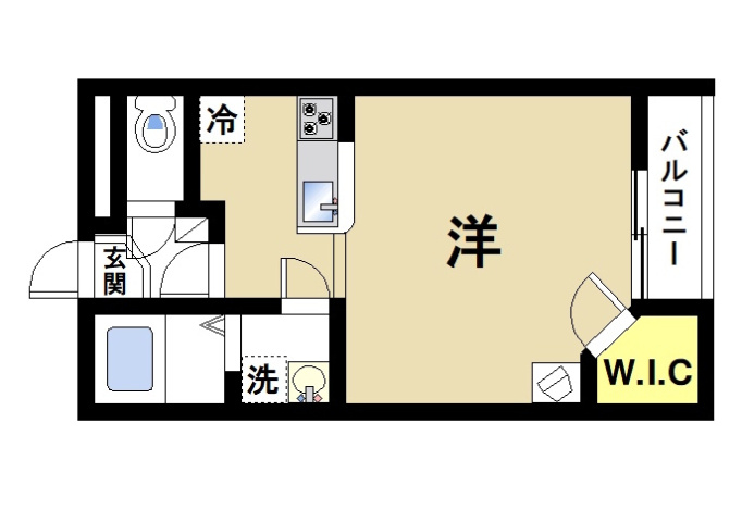 レオパレスＬａ　Ｖｉｓｔａ２の間取り|ウォークインクローゼットがあります