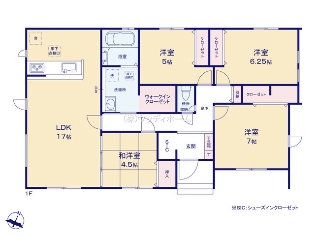 春日部市谷原新田　新築一戸建ての間取り