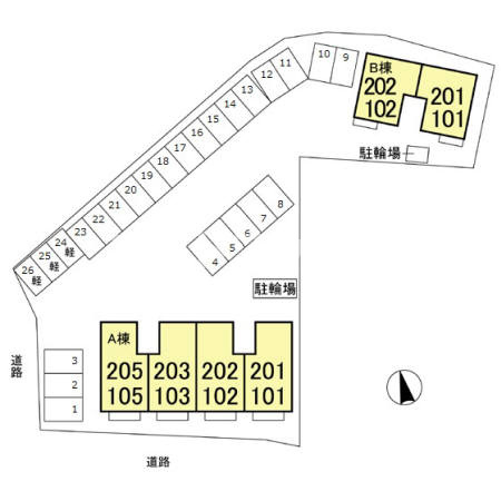 藤ノ木ハウス Aの区画図|高崎、前橋、伊勢崎エリアのお部屋探しはエンドスケープまで！お客様の理想お聞かせ下さい♪
