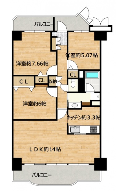 プレステージ青山の間取り|現況