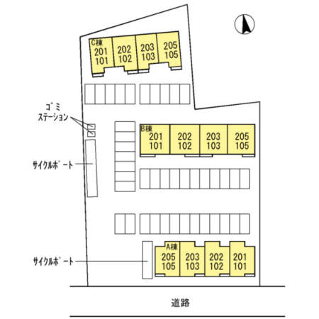 Ｌａ・Ｍａｉｓｏｎ　B棟の区画図
