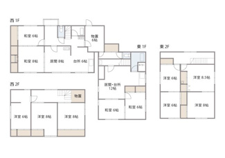 【間取り】 | 当別町錦町 ⼾建 | 今回の募集は東棟となります。
