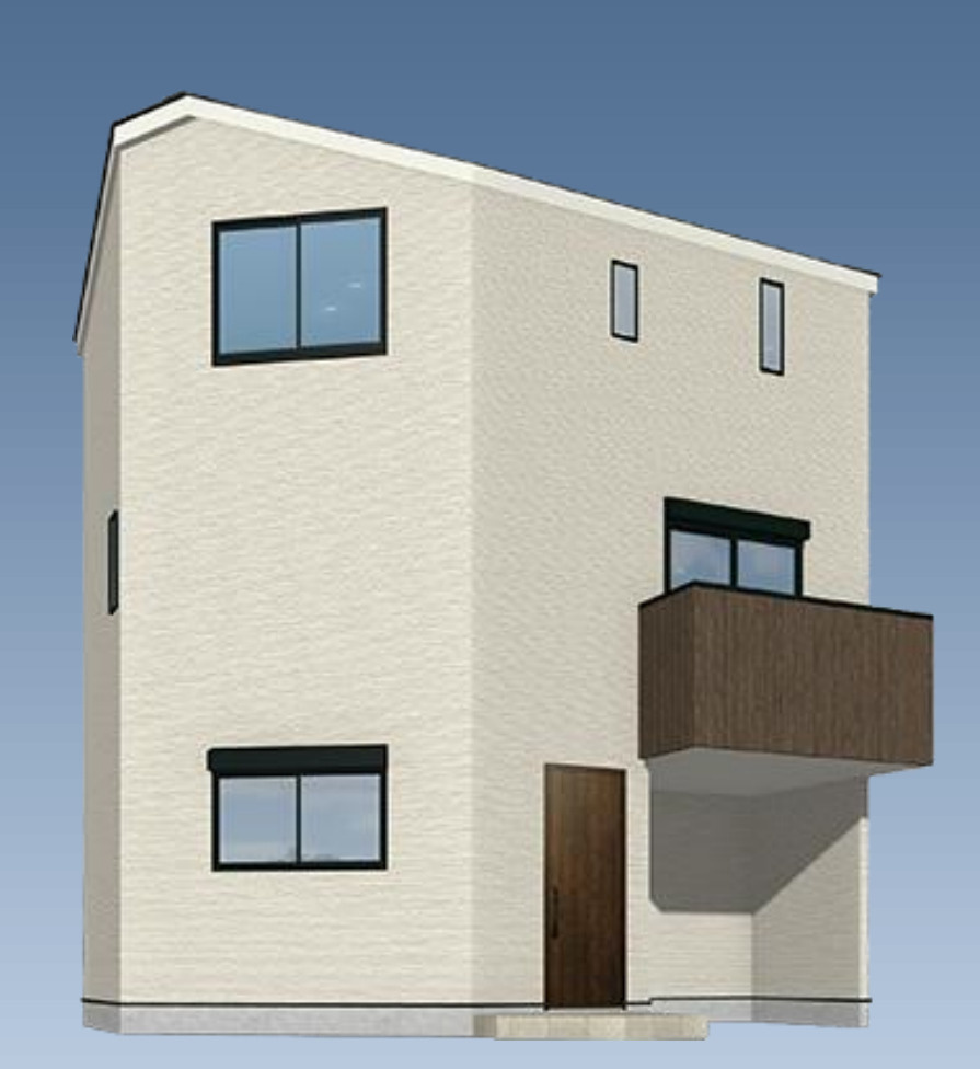 横浜市中区山元町3丁目 新築戸建て【仲介手数料無料】の外観パース