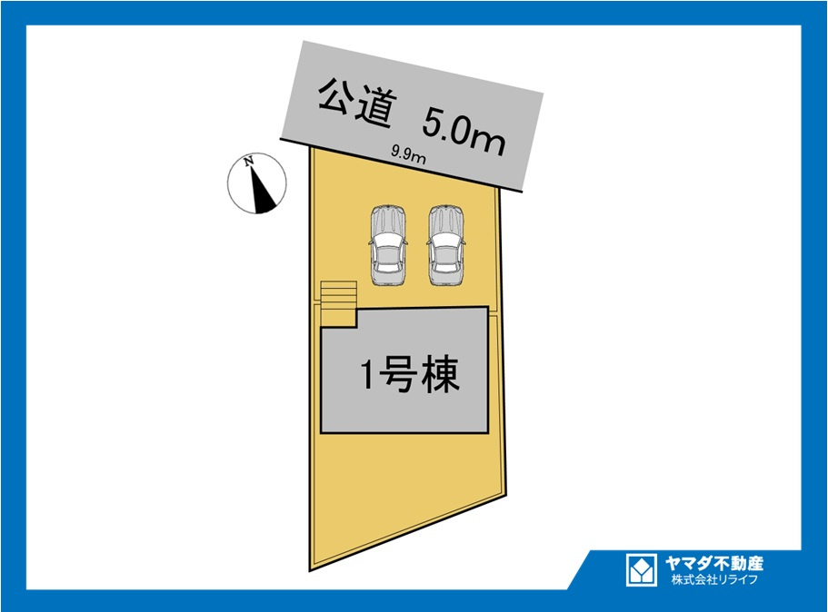 クワイエ　一宮市萩原町西御堂第2　全1区画分譲の区画図|■区画図
■YAMADA電機の　ヤマダ不動産　株式会社リライフ　
いつでもお問合わせ下さい。