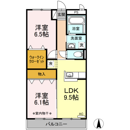 プランドール南久万の間取り