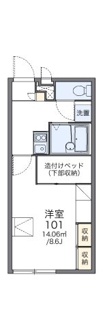 レオパレスRIVERWINDの間取り|画像2