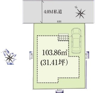 【土地図】 | 狭山市堀兼　建築条件付き売地　「狭山市駅」バス26分　敷地31坪　【堀兼小学区】