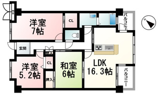 【間取り】 | メゾンドール瀬田･公園都市Ⅱ番館