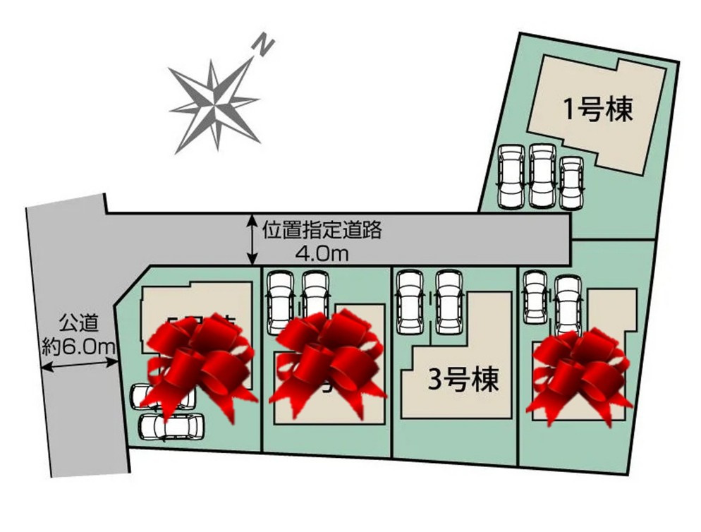 【ブルーミングガーデン】宇都宮市中戸祭１丁目の区画図|〇全５邸〇
早くも残り2棟です！
