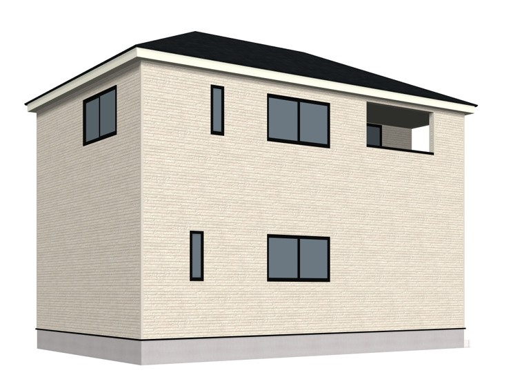 高知市南金田第1　3号棟新築一戸建ての外観パース|長く住み続けられる、飽きのこない外観