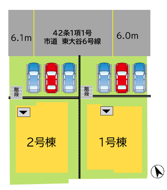 戸畑区東大谷2丁目1期の区画図