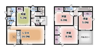 【間取り】 | 【新築戸建て】秋田市外旭川第5