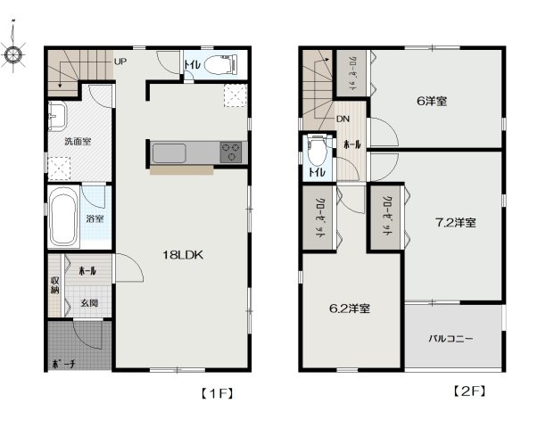 高知市南金田-2号棟- 新築戸建ての間取り|2号棟