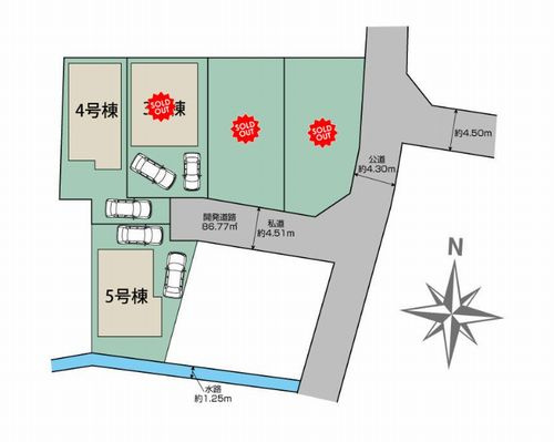 【区画図】 | 【仲介手数料０円】茅ヶ崎市円蔵2丁目　新築一戸建て　全5棟 | 茅ヶ崎市円蔵2丁目　新築一戸建て　全5棟