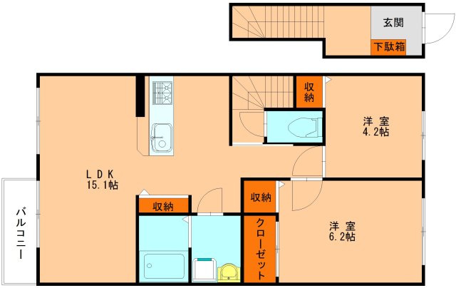 アザレア梅満の間取り|使い勝手の良い間取りです♪