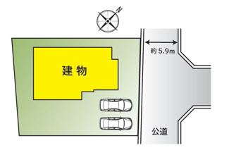 【区画図】 | 南アルプス市飯野 内外装一新 中古戸建 敷地85坪 全洋室 | 敷地面積280.95ｍ2　カースペース2台分