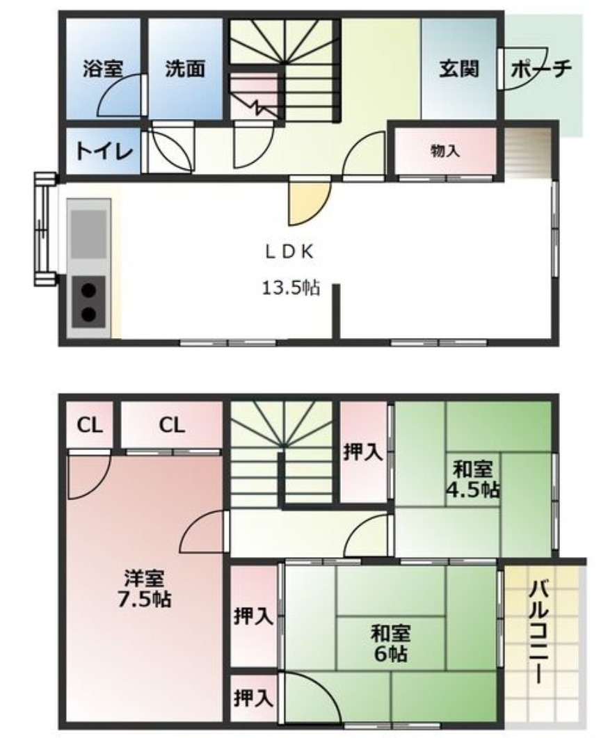 メゾネット松東の間取り