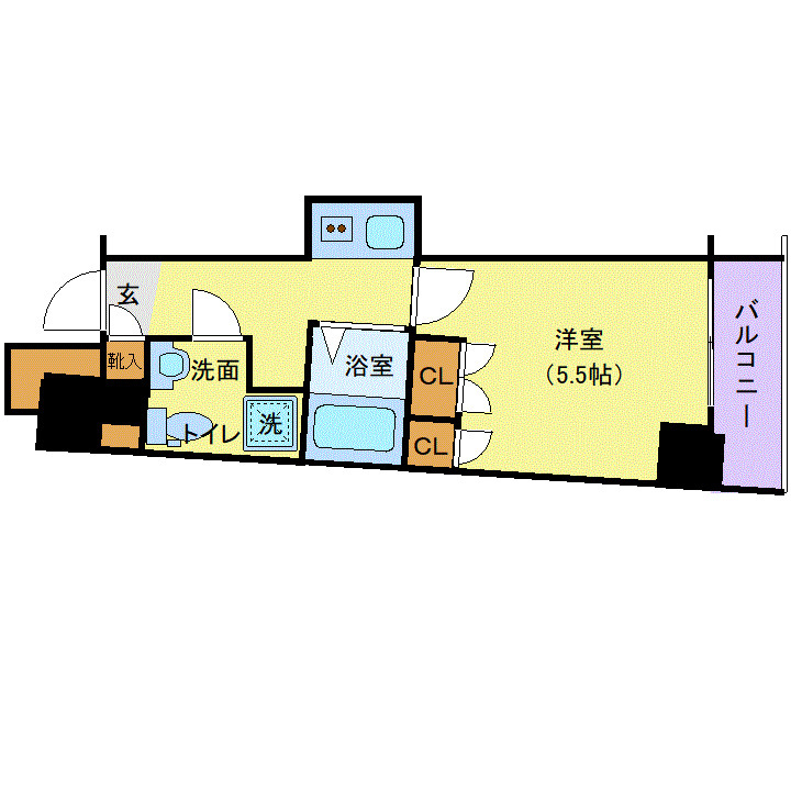 スカイコート三田慶大前壱番館の間取り
