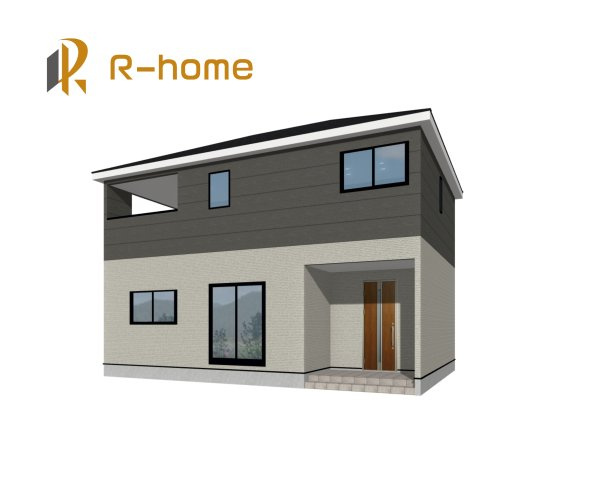 土浦市中第9　新築戸建て　3号棟の外観パース|2026年4月完成予定！近隣の同仕様完成物件をご見学いただけます♪