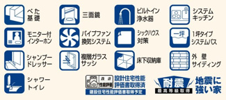 【構造・工法・仕様】 | 【仲介手数料無料！！】日野市落川　新築戸建て（全3棟）A号棟　4490万円