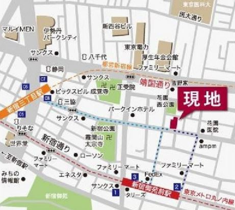 ガーラプレイス新宿御苑の地図|案内図