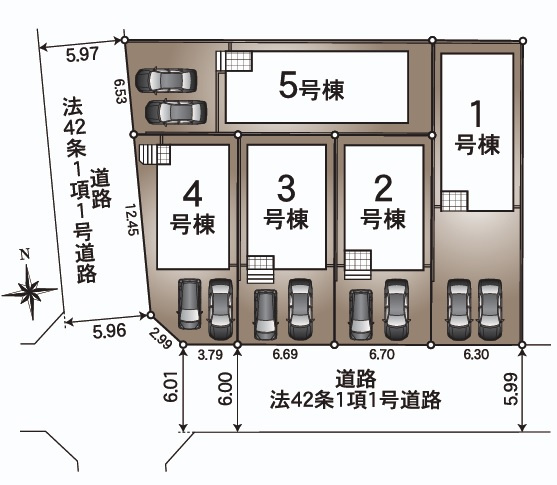 高知市南金田-5号棟- 新築戸建ての区画図|5号棟