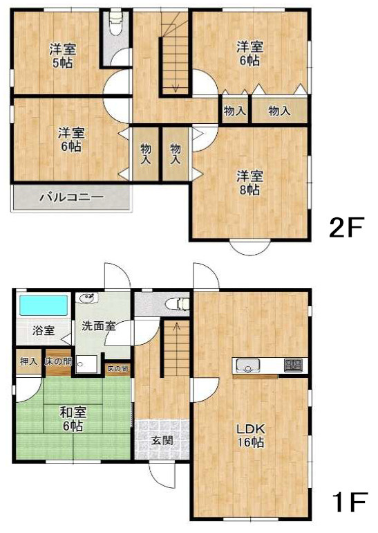 加古川市平岡町西谷　中古戸建の間取り|5LDKです。