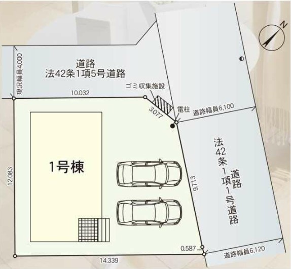 八戸市石手洗第1ｰ1号の区画図