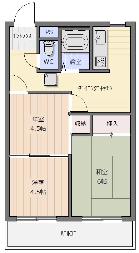 カロンズ鈴蘭台北町の間取り