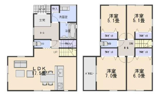 【間取り】 | 池田市神田2丁目新築戸建（A号地）