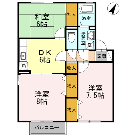 【間取り】 | グレイス・クレセント　B棟