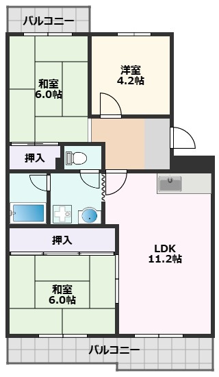 【間取り】 | レジデンス吉川2号棟