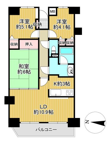 -三丁目不動産-　ダイアパレス本庄　工事の間取り