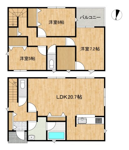 八戸市糠塚第4ｰ1号棟の間取り