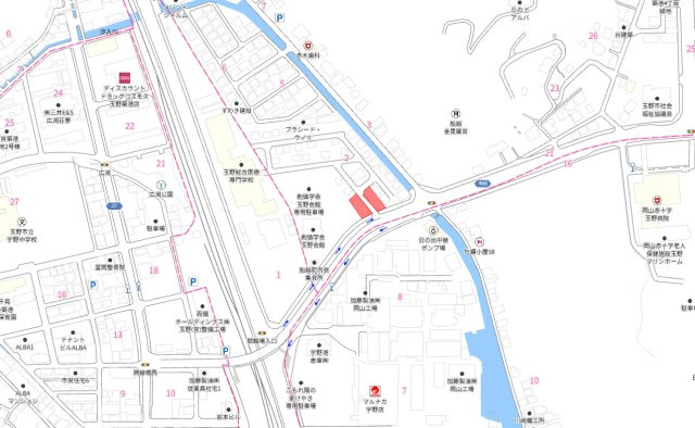 玉野市築港4丁目　３区画の地図