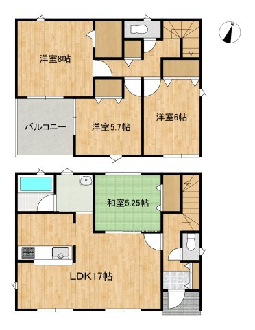 八戸市糠塚第4ｰ2号棟の間取り