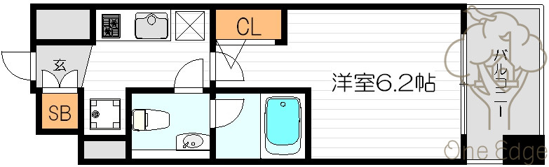 クレストフォルム大阪天満橋の間取り