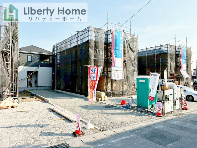 土浦市生田町第4　新築戸建　4号棟の前面道路含む現地写真