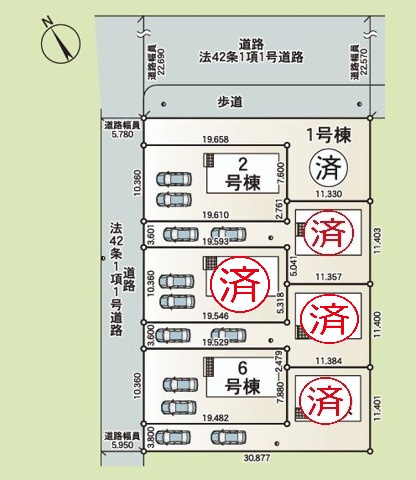 土浦市生田町第4　新築戸建　6号棟の区画図