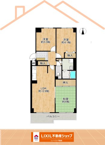フォルム石切さくら坂の間取り|8階建て最上階の3LDK！
