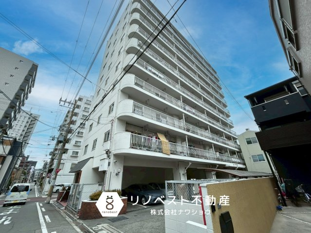 朝日プラザ今里の外観|コンビニ・スーパー・薬局が徒歩10分圏内！
周辺環境が充実したリノベーション済み中古マンション♪