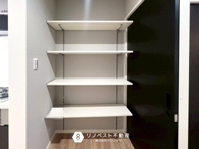 プロスピリティー善根寺町の収納|洗面室に収納棚があるのでタオルや洗剤のストックなどをおいておけます！