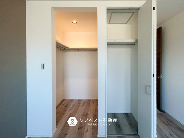 東大阪市足代3丁目新築戸建の収納|ウォークインクローゼットありハンガーパイプ付きなのでお洋服の整理にも役立ちそうですね！